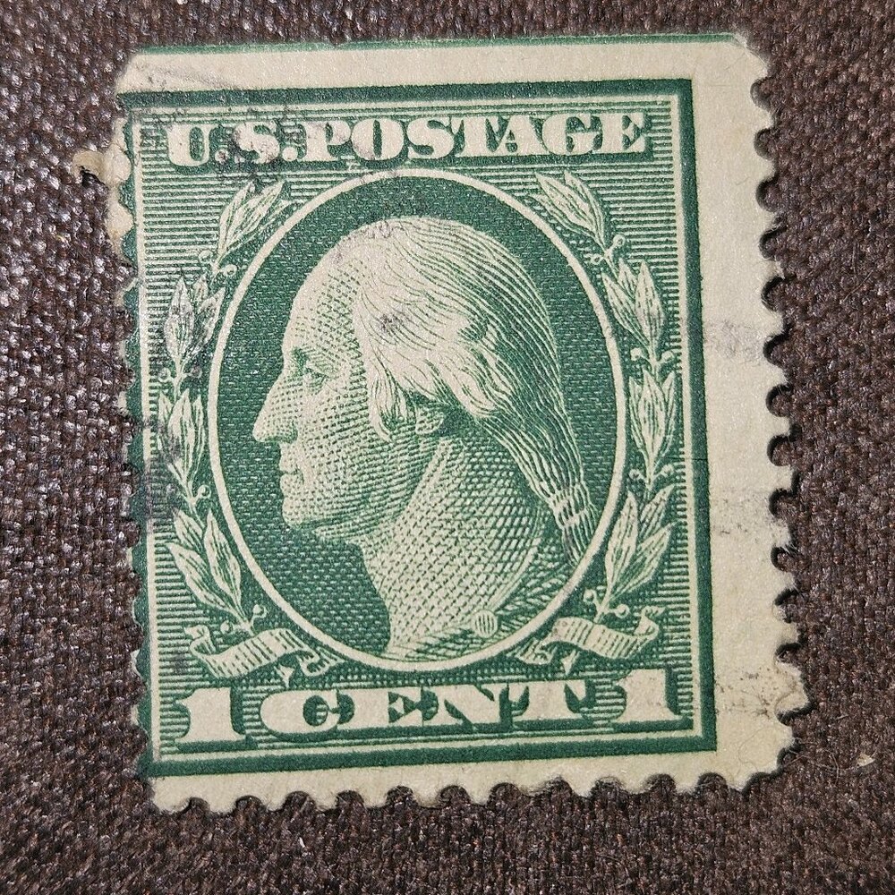 1914 George Washington 1 cent Green US postage Stamp